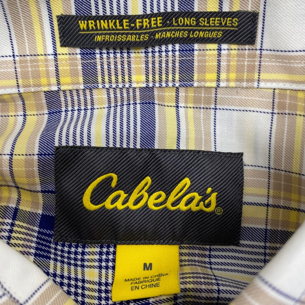 Cabelas Wrinkle-Free Plaid Button Down Shirt Mens M Cotton Long Sleeve VTG - Picture 7 of 9